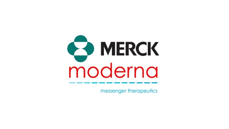 Merck and Moderna logos displayed on a white background